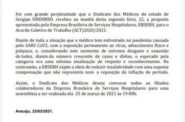 SINDIMED  realiza assembleia com médicos da EBSERH em Sergipe