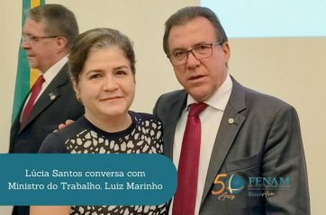 Lúcia Santos conversa com Ministro do Trabalho, Luiz Marinho