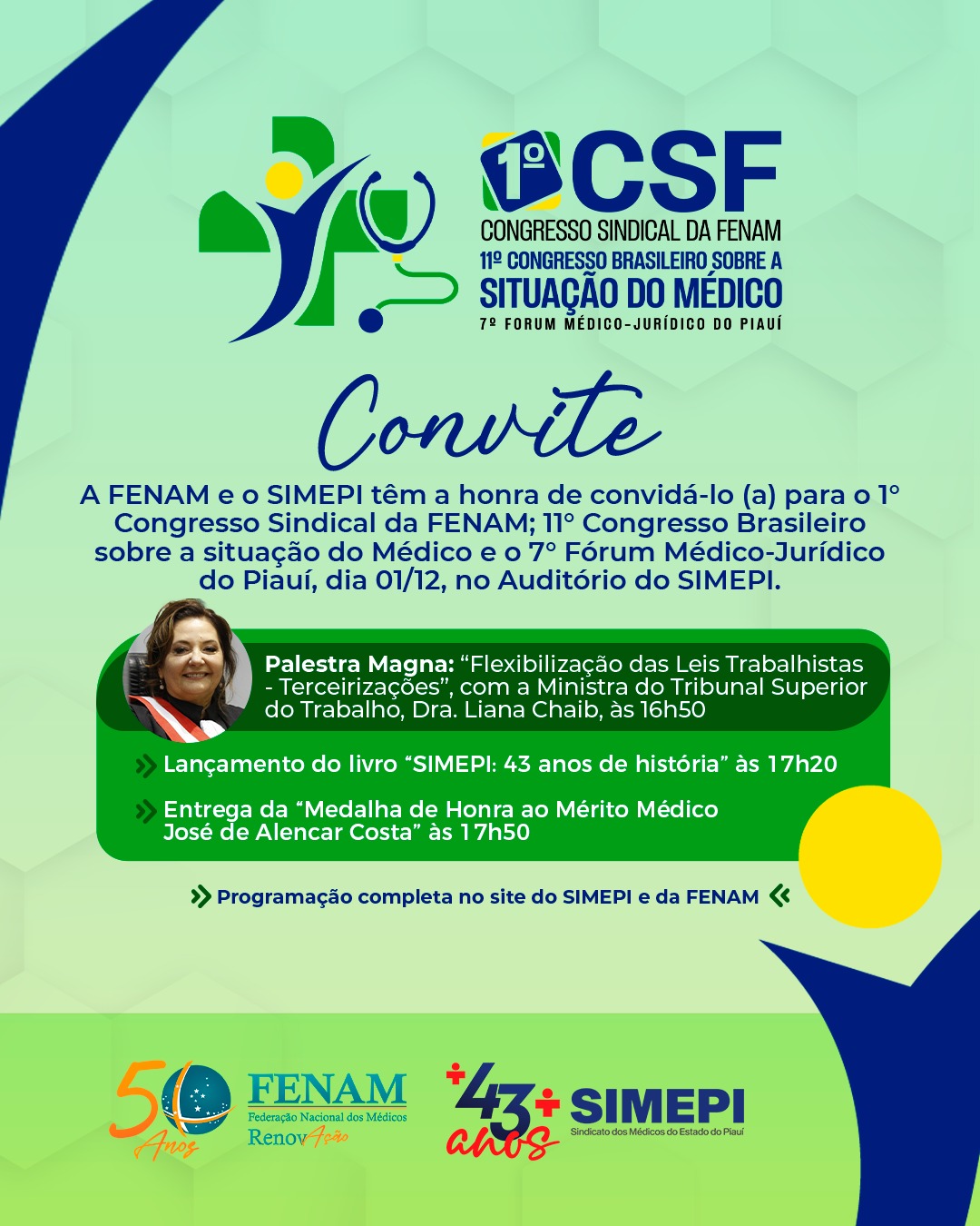 1°Congresso Sindical da FENAM; 11° Congresso Brasileiro sobre a situação do Médico.